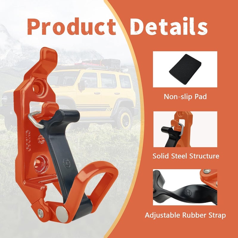 Bazen 4 PCS Shovel Rack- Perfect Overlanding Gear and Off-Road Accessory for Trucks- Securely Mounts on Roof Rack- Tool Holder,Rubber Clamp Grip Mount Kit Fits Shovel Holder Wall Mount, and Pole Clamp - Image 2